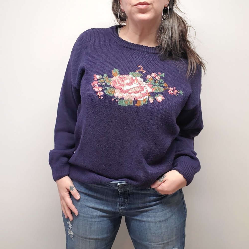 Vtg Deans of Scotland Intarsia Cottagecore Sweater - Picture 2 of 9